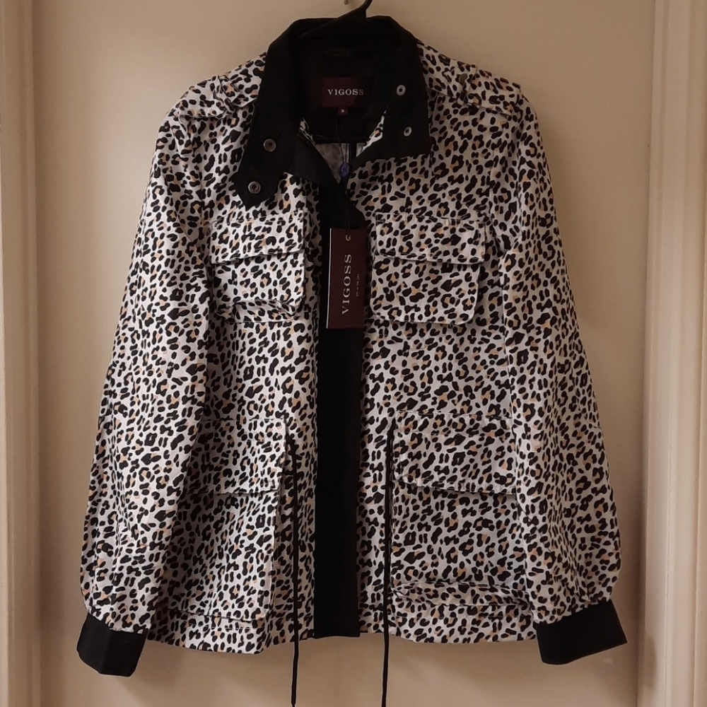 NWT, Vigoss Leopard Print Utility Jacket